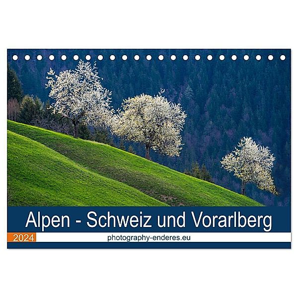 Alpen - Schweiz und Vorarlberg (Tischkalender 2024 DIN A5 quer), CALVENDO Monatskalender, Rolf Enderes