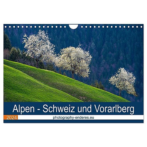 Alpen - Schweiz und Vorarlberg (Wandkalender 2024 DIN A4 quer), CALVENDO Monatskalender, Rolf Enderes