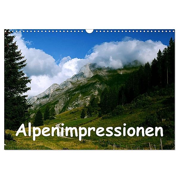 Alpenimpressionen, Region Schweiz/Frankreich (Wandkalender 2024 DIN A3 quer), CALVENDO Monatskalender, HM-Fotodesign