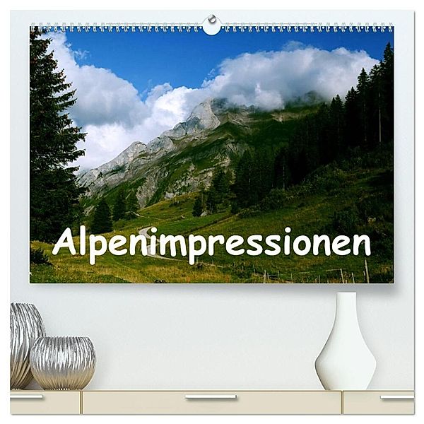 Alpenimpressionen, Region Schweiz/Frankreich (hochwertiger Premium Wandkalender 2025 DIN A2 quer), Kunstdruck in Hochglanz, Calvendo, HM-Fotodesign