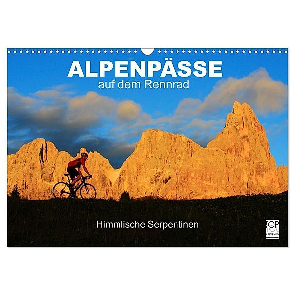 Alpenpässe auf dem Rennrad Himmlische Serpentinen (Wandkalender 2024 DIN A3 quer), CALVENDO Monatskalender, Matthias Rotter