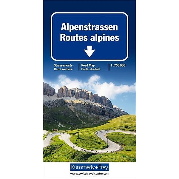 Alpenstrassen Strassenkarte 1 : 750 000