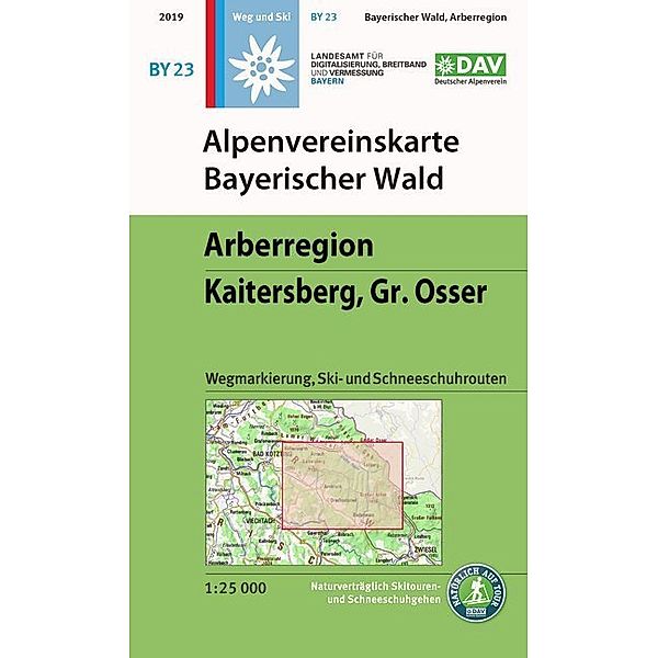 Alpenvereinskarte Bayerischer Wald, Arberregion, Kaitersberg, Gr. Osser