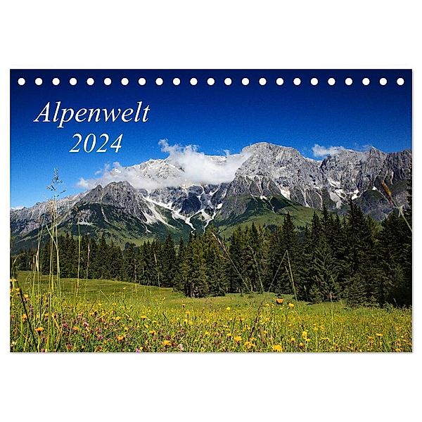 Alpenwelt 2024 (Tischkalender 2024 DIN A5 quer), CALVENDO Monatskalender, Nailia Schwarz