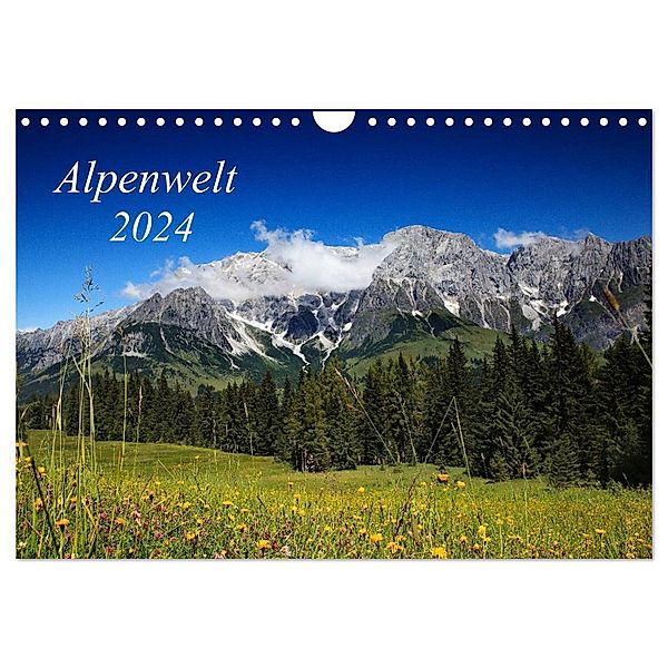 Alpenwelt 2024 (Wandkalender 2024 DIN A4 quer), CALVENDO Monatskalender, Nailia Schwarz