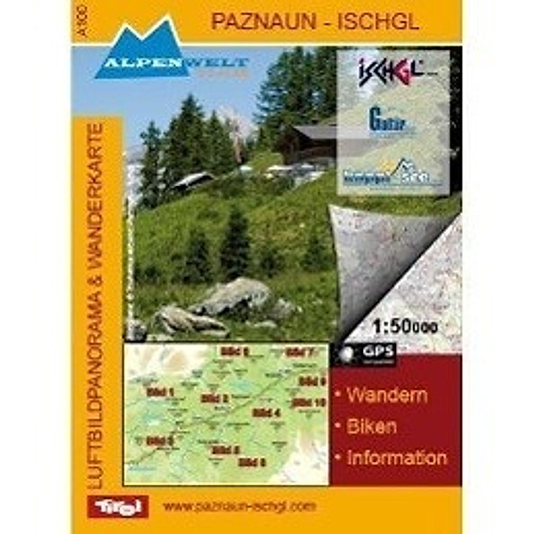 Alpenwelt Luftbildpanorama & Wanderkarte Paznaun, Ischgl