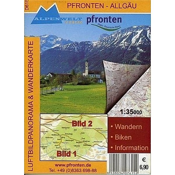 Alpenwelt Luftbildpanorama & Wanderkarte Pfronten - Allgäu