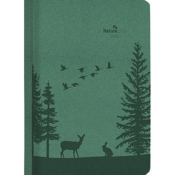 Alpha Edition - Buchkalender Nature Line Forest 2025 Taschenkalender, 15x21cm, Kalender mit 416 Seiten, Notizbereich, Adressteil, Monatsübersicht und internationales Kalendarium