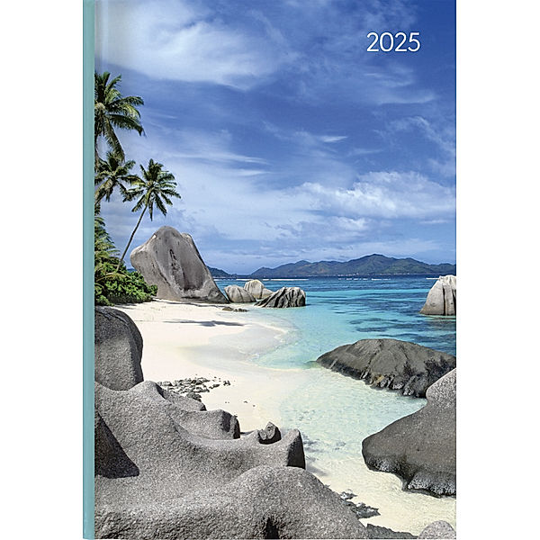 Alpha Edition - Buchkalender Style Beach 2025 Bürokalender, 15x21cm, Terminplaner mit 352 Seiten, Monats- und Jahresübersicht, Leseband und Eckperforation, mit Adressteil und Notizbereich