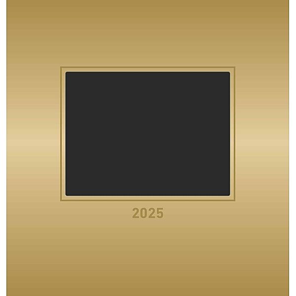 Alpha Edition - Foto-Bastelkalender Gold 2025, 21x22cm, Do it yourself Kalender mit Seiten aus hochwertigem Bastelkarton, gestaltbares Titelblatt und Ferientermine DE/AT/CH und int. Kalendarium