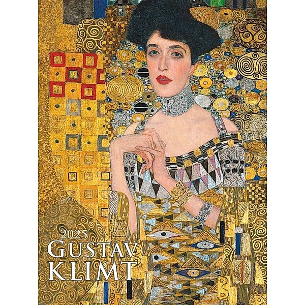 Alpha Edition - Gustav Klimt 2025 Bildkalender, 42x56cm, Kalender mit hochwertigen Kunstabbildungen für jeden Monat, Silberfolienprägung mit Metalliceffekt, internationales Kalendarium