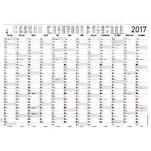 ALPHA EDITION: Jahresplaner XL foliert 2017 - abwischbar - (, ALPHA EDITION