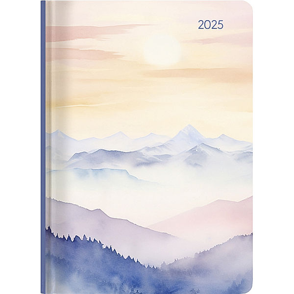 Alpha Edition - Ladytimer Grande Aquarell 2025 Taschenkalender, 15x21cm, Kalender mit 128 Seiten, Notizmöglichkeiten nach jedem Tag, Wochenübersicht auf 2 Seiten und internationales Kalendarium