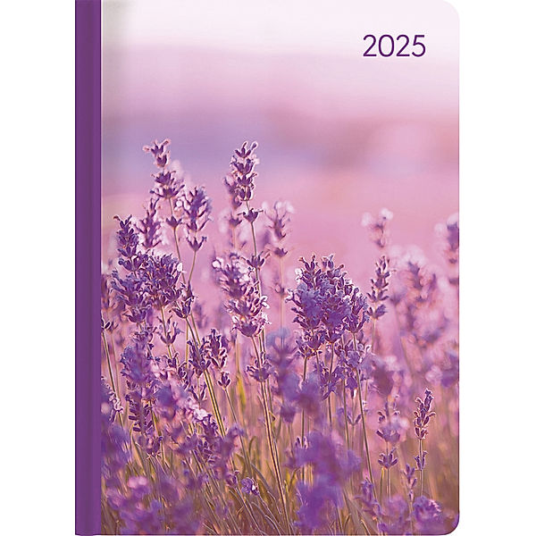 Alpha Edition - Ladytimer Lavender 2025 Taschenkalender, 10,7x15,2cm, Kalender mit 192 Seiten, Notizmöglichkeiten, Bucket List, Mondphasen und internationales Kalendarium