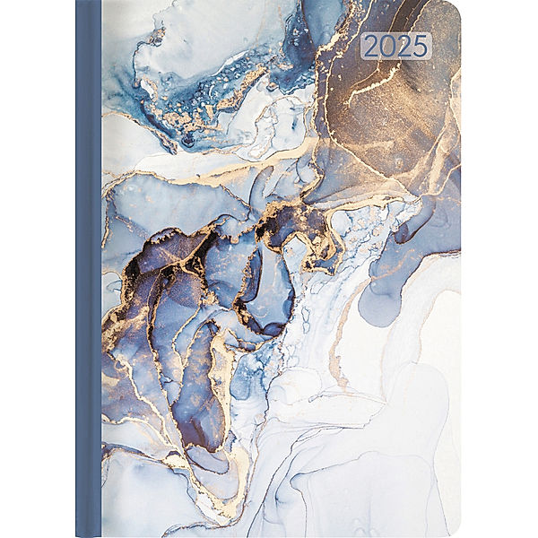 Alpha Edition - Ladytimer Marble 2025 Taschenkalender, 10,7x15,2cm, Kalender mit 192 Seiten, Notizmöglichkeiten nach jedem Tag, Zeitplaner, Mondphasen und internationales Kalendarium
