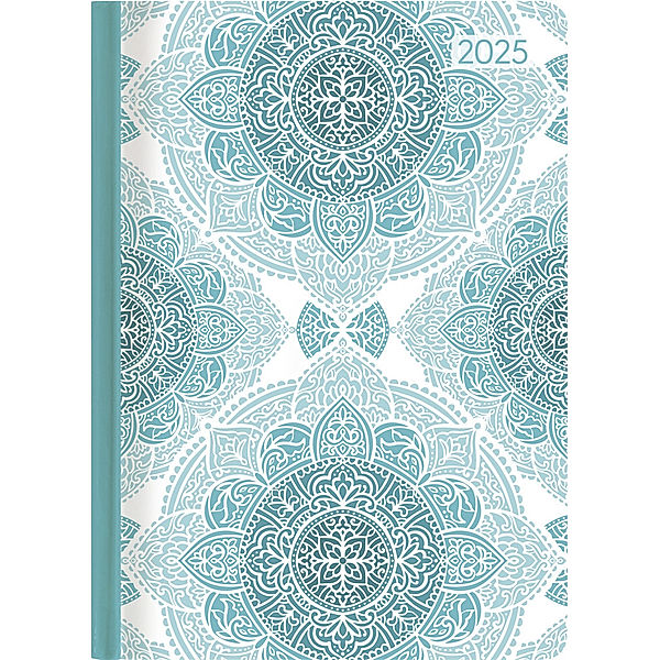 Alpha Edition - Ladytimer Midi Oriental 2025 Taschenkalender, 12x17cm, Kalender mit 192 Seiten, Notizmöglichkeiten, Bucket-List, Wochenübersicht auf 2 Seiten und internationales Kalendarium