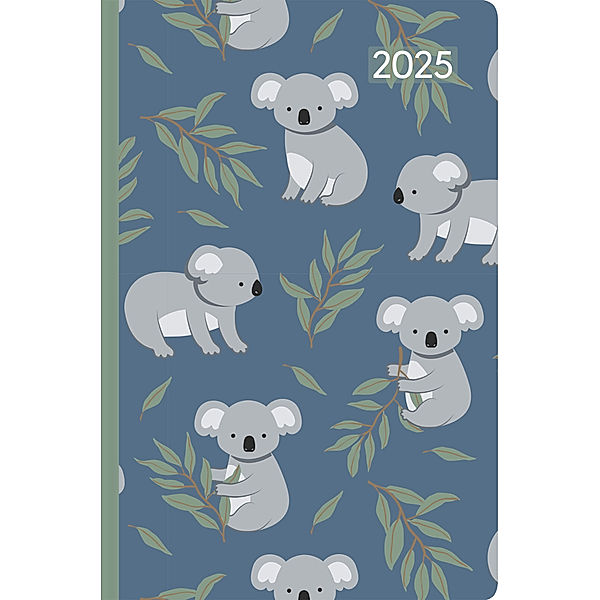 Alpha Edition - Ladytimer Mini Koala 2025 Taschenkalender, 8x11,5cm, Kalender mit 144 Seiten, Kalender mit einem Info- und Adressteil im handlichen Miniformat, Wochenübersicht auf 2 Seiten