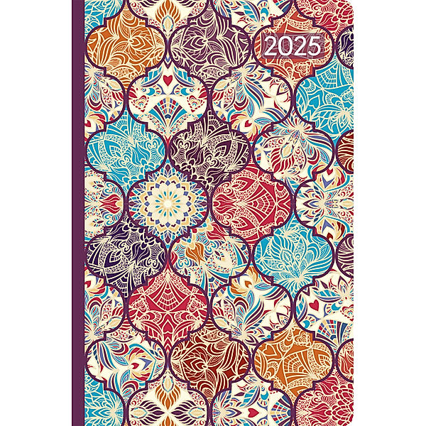 Alpha Edition - Ladytimer Mini Oriental 2025 Taschenkalender, 8x11,5cm, Kalender mit 144 Seiten,mit einem Info- und Adressteil im handlichen Miniformat, Monatsübersicht, internationales Kalendarium