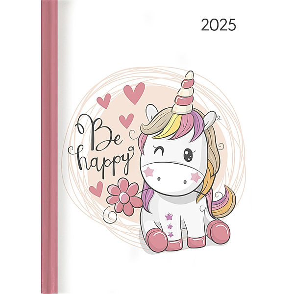 Alpha Edition - Ladytimer Unicorn 2025 Taschenkalender, 10,7x15,2cm, Kalender mit 192 Seiten, Notizmöglichkeiten nach jedem Tag, Bucket List, Mondphasen und internationales Kalendarium
