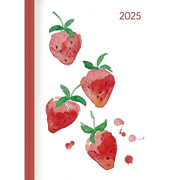 Alpha Edition - Mini-Buchkalender Style Fruits 2025 Taschenkalender, 10,7x15,2cm, Kalender mit 192 Seiten, Notizbereich, Adressteil, Mondphasen und internationales Kalendarium