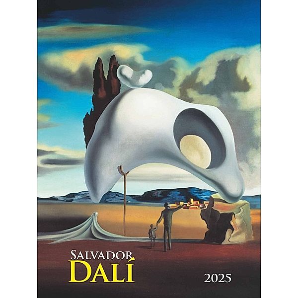 Alpha Edition - Salvador Dali 2025 Bildkalender, 42x56cm, Kalender mit hochwertigen Kunstabbildungen für jeden Monat, internationales Kalendarium, Werke vom Künstler Salvador Dali