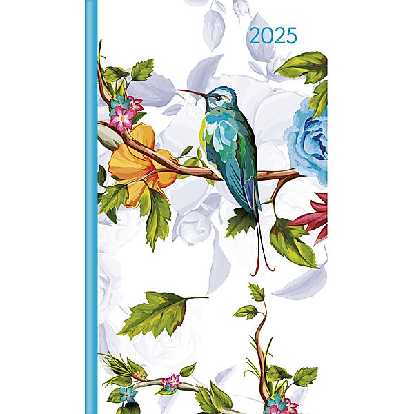 Alpha Edition - Slimtimer Style Bird 2025 Taschenkalender, 9x15,6cm, Kalender mit 128 Seiten, Notizbereich, Info- und Adressteil, Monatsübersicht und internationales Kalendarium