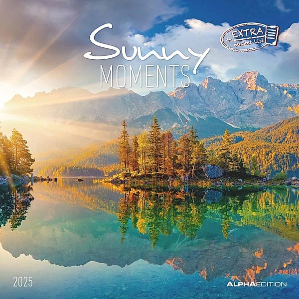 Alpha Edition - Sunny Moments 2025  Broschürenkalender, 30x30cm, Wandkalender mit Platz für Notizen und Termine, Bilder mit sonnigen Momenten, Monatsübersicht und Ferientermine DE/AT/CH