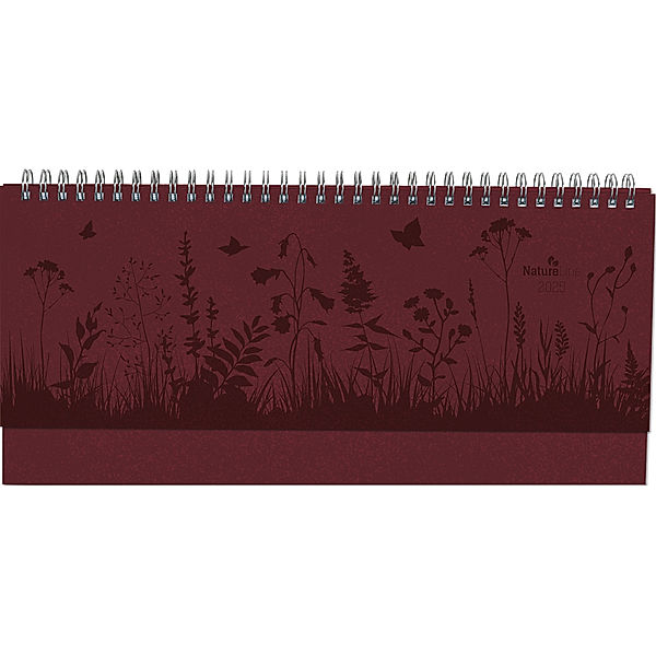 Alpha Edition - Tisch-Querkalender Nature Line Flower 2025 Notizkalender, 29,7x13,5cm, Kalender mit 112 Seiten, Notizbereich, Ferientermine  und internationales Kalendarium