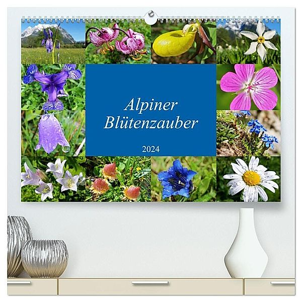 Alpiner Blütenzauber (hochwertiger Premium Wandkalender 2024 DIN A2 quer), Kunstdruck in Hochglanz, Leo Bucher