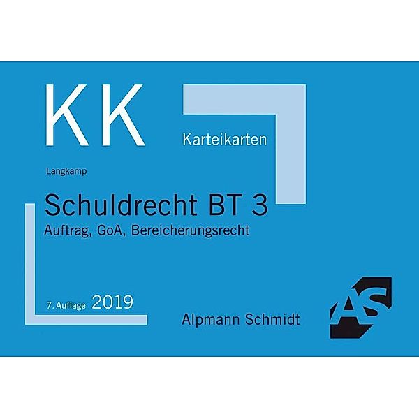 Alpmann-Cards, Karteikarten (KK): 2 Schuldrecht BT 3, Tobias Langkamp