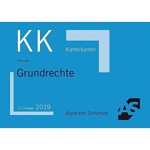 Alpmann-Cards, Karteikarten (KK): Karteikarten Grundrechte, Christian Sommer