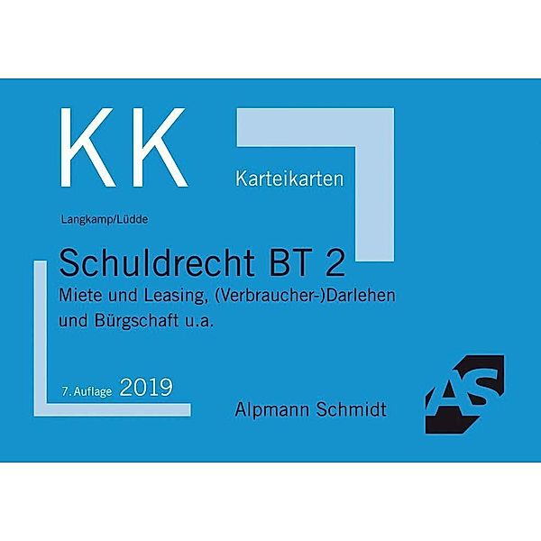 Alpmann-Cards, Karteikarten (KK): Schuldrecht BT, Tobias Langkamp, Jan S. Lüdde