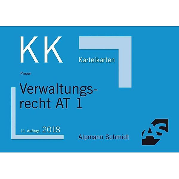 Alpmann-Cards, Karteikarten (KK): Verwaltungsrecht AT 1, Karteikarten, Hans-Gerd Pieper