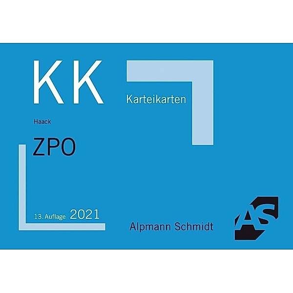 Alpmann-Cards, Karteikarten (KK) / ZPO, Karteikarten, Claudia Haack