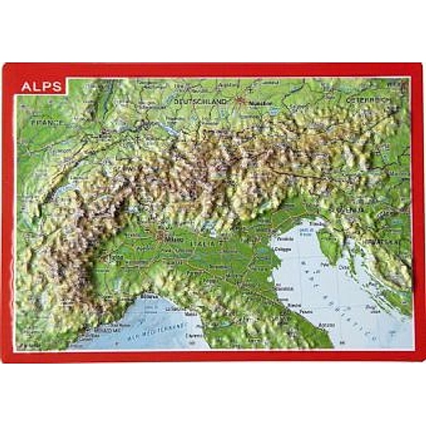 Alps. Alpen. Alpes. Alpi, Reliefpostkarte, André Markgraf, Mario Engelhardt