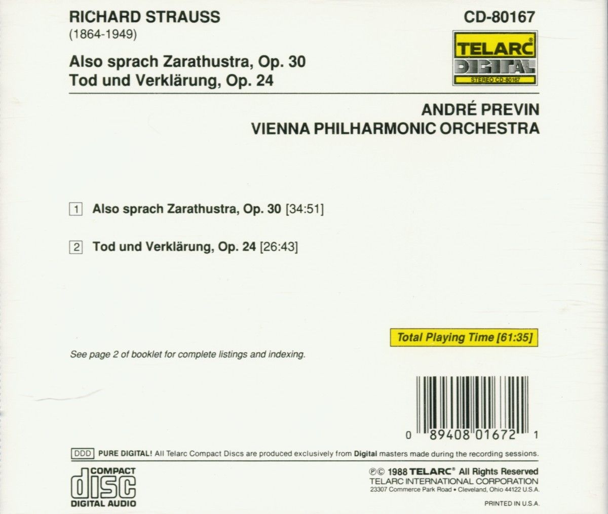 Also Sprach Zarathustra CD von andre Previn bei Weltbild.de