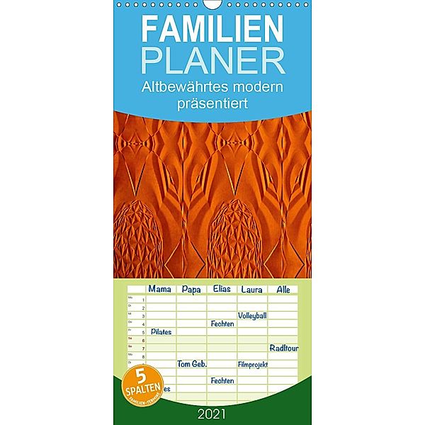 Altbewährtes modern präsentiert - Familienplaner hoch (Wandkalender 2021 , 21 cm x 45 cm, hoch), Heike Hultsch