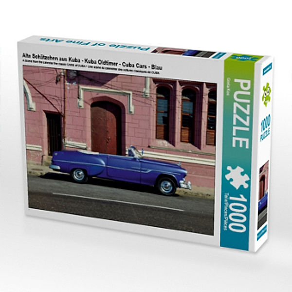 Alte Schätzchen aus Kuba - Kuba Oldtimer - Cuba Cars - Blau (Puzzle), Greta Kos