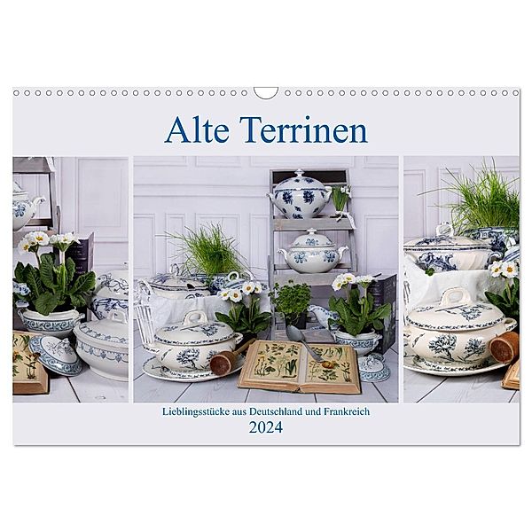 Alte Terrinen Lieblingsstücke aus Deutschland und Frankreich (Wandkalender 2024 DIN A3 quer), CALVENDO Monatskalender, Marion Reiss-Seibert