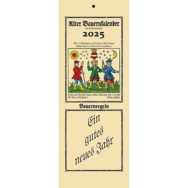 Alter Bauernkalender 2025. Der Schlanke (Wandkalender)