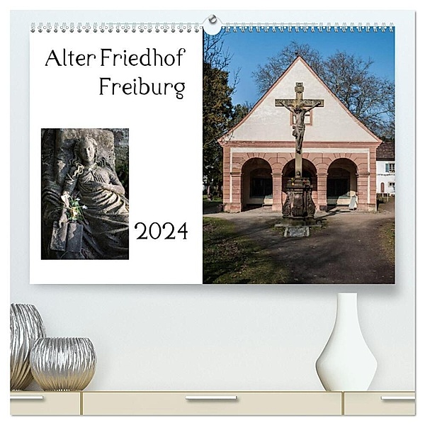 Alter Friedhof Freiburg (hochwertiger Premium Wandkalender 2024 DIN A2 quer), Kunstdruck in Hochglanz, Joerg Muehlbacher