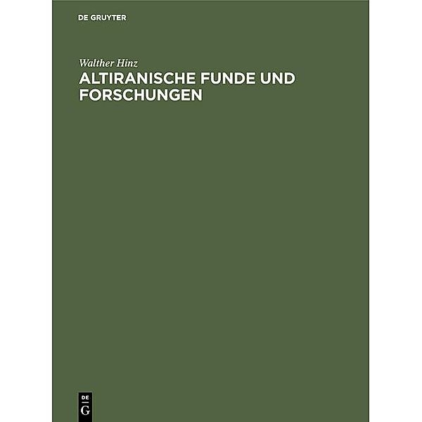 Altiranische Funde und Forschungen, Walther Hinz
