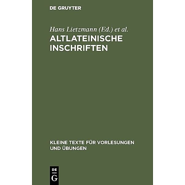 Altlateinische Inschriften, Altlateinische Inschriften