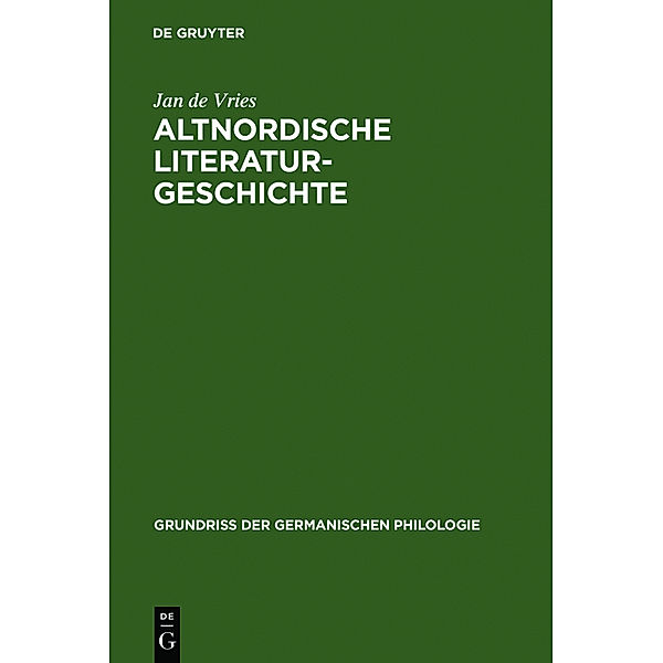 Altnordische Literaturgeschichte, Jan de Vries