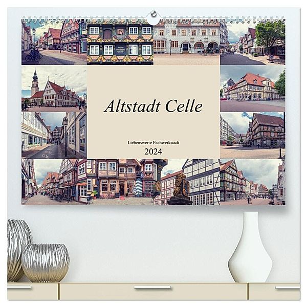 Altstadt Celle (hochwertiger Premium Wandkalender 2024 DIN A2 quer), Kunstdruck in Hochglanz, Steffen Gierok ; Magik Artist Design
