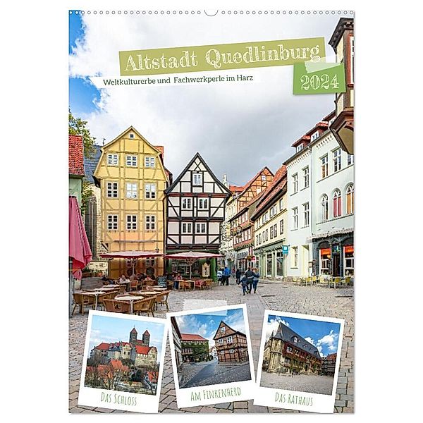 Altstadt Quedlinburg (Wandkalender 2024 DIN A2 hoch), CALVENDO Monatskalender, Steffen Gierok-Latniak