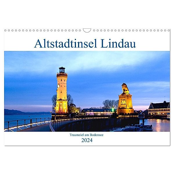 Altstadtinsel Lindau - Traumziel am Bodensee (Wandkalender 2024 DIN A3 quer), CALVENDO Monatskalender, U boeTtchEr