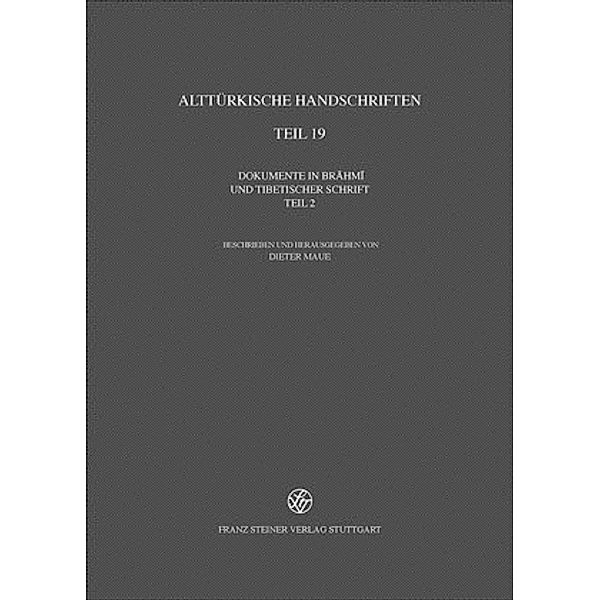 Alttürkische Handschriften: Tl.19 Dokumente in Brahmi und tibetischer Schrift