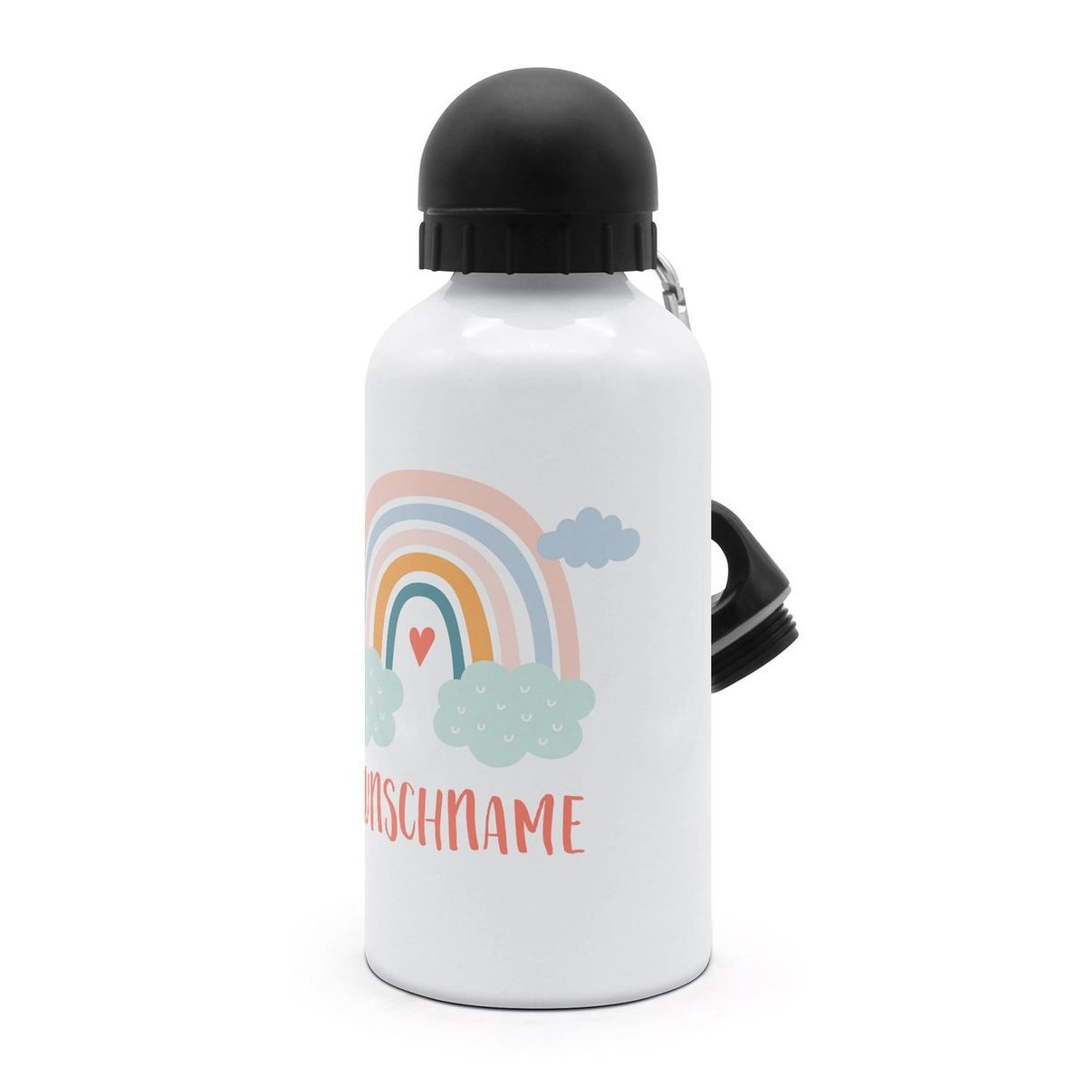 Alu-Trinkflasche mit Namen, 500 ml, weiß Motiv: Rainbow | Weltbild.de