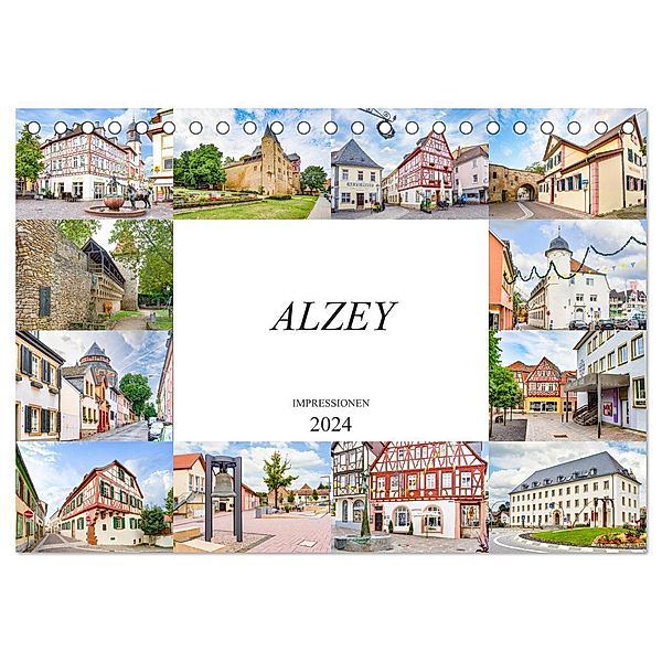 Alzey Impressionen (Tischkalender 2024 DIN A5 quer), CALVENDO Monatskalender, Dirk Meutzner